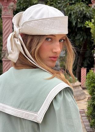 Sailor hat атласна satin сатиновий матроска морячка шапка капелюх моряцька preppy old money coquette кокет преппі