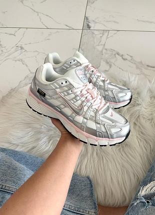 Кроссовки nike p-6000 white elemental pink cordura  💧 влагозащита  💧  арт 0442