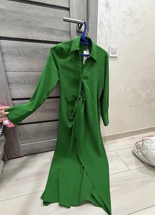 Довга зелена сукня mango, розмір xs, нова з біркою
