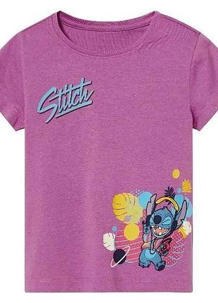 Футболка на дівчинку stitch 110-116 бузковий арт 1596