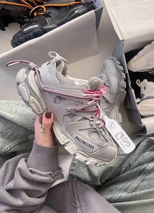 Balenciaga track trail laces wmns grey/pink