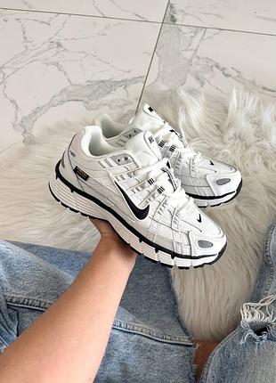 Кроссовки nike p-6000 white black swoosh cordura  💧 влагозащита  💧  арт 0443