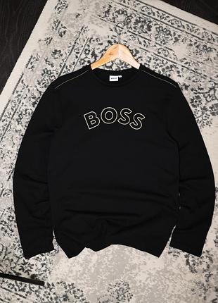 🟠hugo boss оригінал❗️новий чоловічий лонгслів / світшот чорний