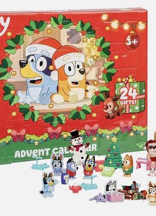 Адвент-календар bluey блуї на 24 дні з 4 мініфігурками