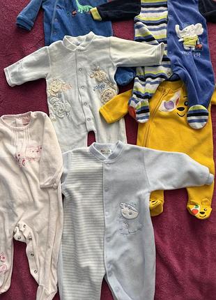 Человечки велюр и флис 3-6/6-9 одним лотом
