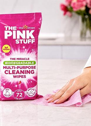 The pink stuff multi-purpose cleaning wipes універсальні вологі серветки для прибирання, 72 шт