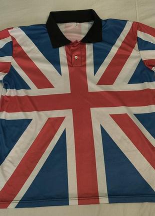 Vintage union jack polo - cорочка поло з принтом прапора великобританії - юніон джек - xl