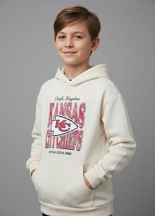 Бежева толстовка  худі nfl team apparel хлопчика 7-8 років