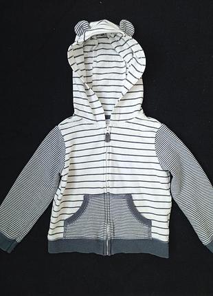 Полосатая кофта (худи) унисекс carter's с капюшоном на 24 мес.(86-92 см)
