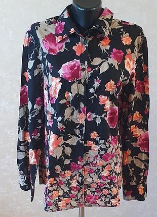 Блуза рубашка gerry weber edition в цветочный принт, хлопок