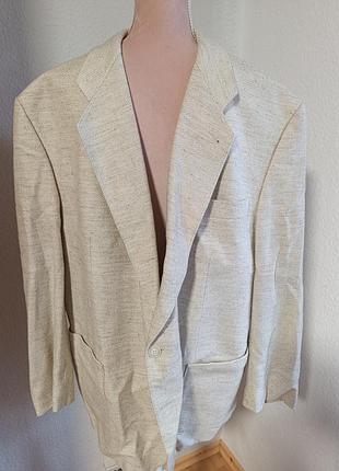 Стильний чоловічий блейзер / піджак у стилі smart casual (з вовною та льоном)