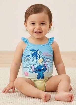 Купальник суцільний для дівчинки primark stitch 68 см блакитний арт 5697