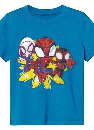 Футболка на хлопчика людина павук spidey men 110-116 блакитна арт 5452