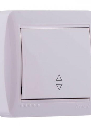 Выключатель проходной одноклавишный lezard demet без подсветки белый 711-0200-105
