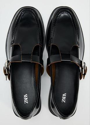 Шкіряні лофери zara 36р 23 см