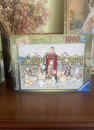 Рідкісний пазл ravensburger 1000 crazy cats (vintage no.9) новий в плівці