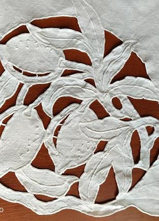 Обрус, скатерть, ручная работа, ришелье
