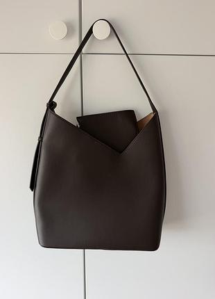 Коричнева сумка zara