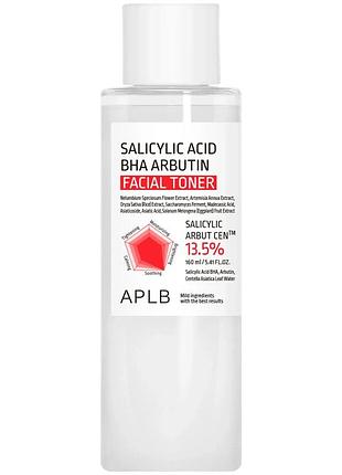 Тонер для проблемної шкіри з саліциловою кислотою, bha та арбутином aplb salicylic acid bha arbutin facial toner, 160 мл