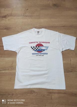 Винтажная футболка fruit of the loom corvette оригинал 100%