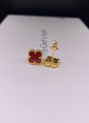 💎new💎брендовые серьги mini van cleef, vca , клевер 🍀 с логотипом