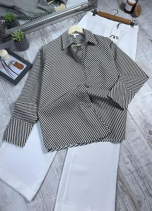 Хлопковая рубашка в полоску от topshop