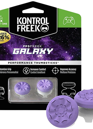 Накладки на стики kontrolfreek fps freek galaxy black для xbox series x/s и xbox one, high-rise + low-rise - purple