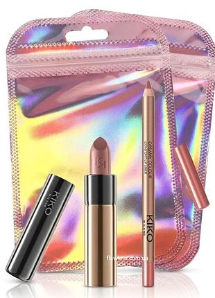 Kiko milano gossamer emotion creamy lipstick відтінок 140 light mauve набір для губ