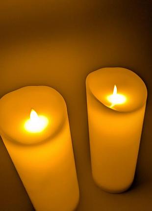 Великі безполум'яні свічки yaobai з живим вогнем 2 шт. 25х10см уцінка