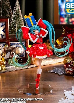 Оригінальна аніме фігурка 19 см новорічна хацуне міку вокалоїд, hatsune miku anime figure, хатсуне міку від sega