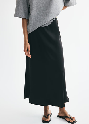 Атласная сатиновая юбка h&amp;m s
