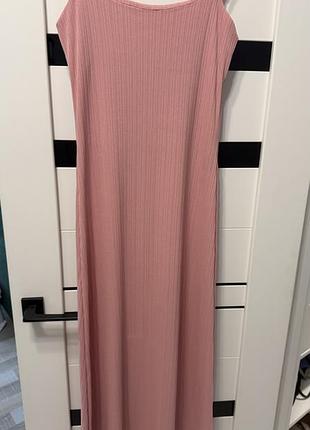 Комплект сукня + кімоно рубчик рожева