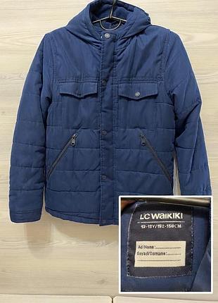 Підліткова синя  куртка для хлопчика lc waikiki 12-13 років