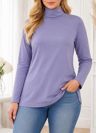 Р 12-14 / евро 40 / 48-50 сиреневый гольф водолазка кофта под горло хлопок трикотаж gerry weber