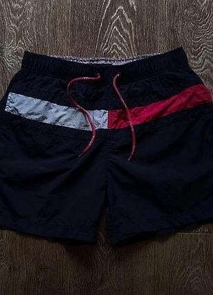 Черные мужские пляжные шорты tommy hilfiger размер s