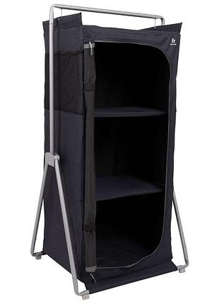 Складной тканевый шкаф для одежды bo-camp bow anthracite, 3 секции, сетчатые карманы, серый