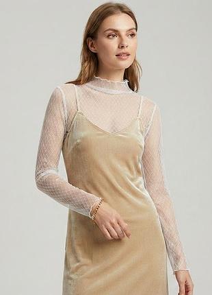 Прозрачная кофточка в ромбик белая (30к018)