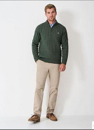 Мужской гольф, водолазка в косы crew clothing company, органический хлопок