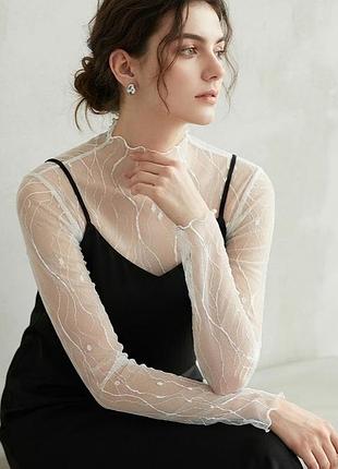 Прозрачная кофточка белая (30к020)