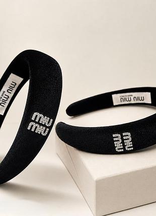 Оксамитовий обʼємний обруч miu miu