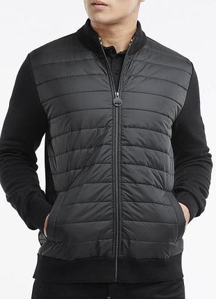 Barbour international baffle zip through jacket чоловіча комбінована куртка бомбер