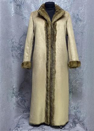 Женская дубленка из экозамши centigrade outerwear 48-50 размер l-xl стиль y2k boho-chic penny lane coat стильная теплая изысканная женская верхняя оде
