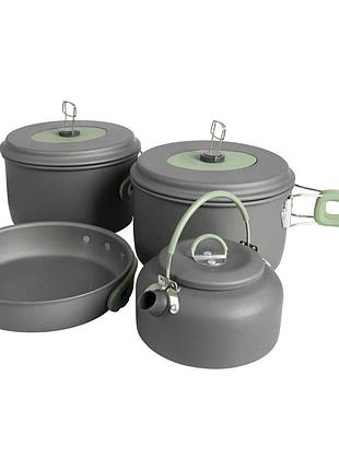 Набір посуду bo-camp explorer xl 4 pieces hard anodized grey-green