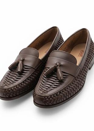 Кожаные плетеные лоферы с кистями jacamo (р. 42 / u9 8)