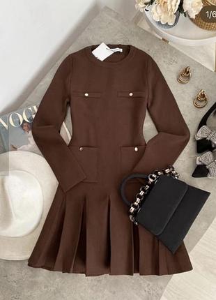 Неймовірна шоколадна 🍫🍩 сукня zara s