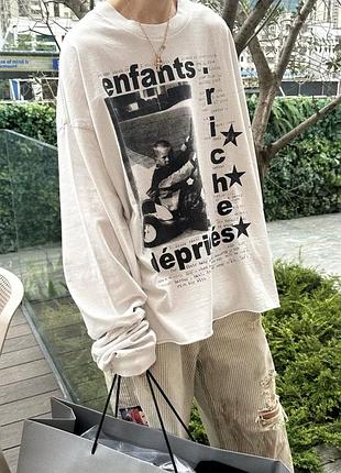 Лонгслів erd enfants riches déprimés оверсайз з принтом / бежевый лонгслив / white longsleeve