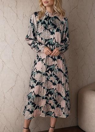 Платье длинное/миди розовое/чёрное 48-50