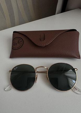 Окуляри ray-ban з зеленою лінзою в золотистій оправі оригінал