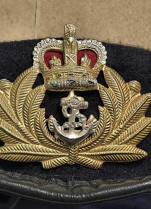 Vintage - firmin official headwear - royal navy - темно-синий офицерский шерстяной берет с кокардой -р. -55-56