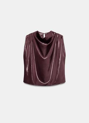 Топ жіночий атласний бордовий zara new